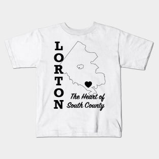 Lorton, Heart on the Map - Black Kids T-Shirt